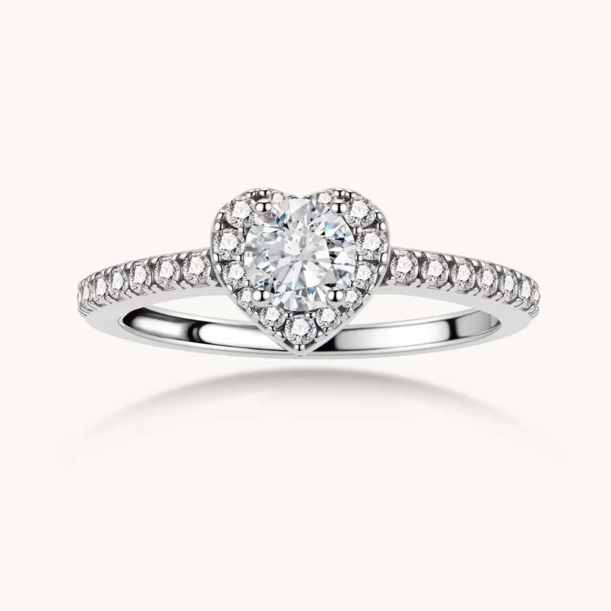 Heart Halo Moissanite Ring
