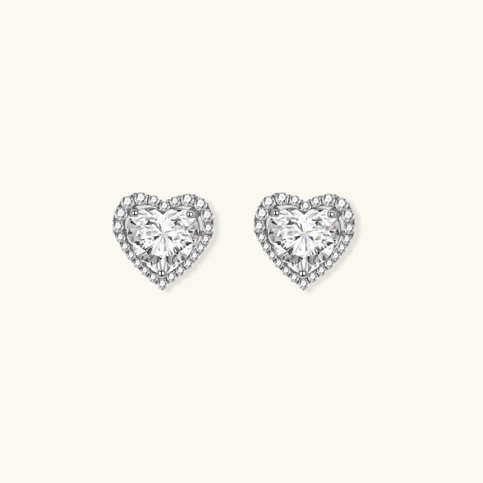 Heart Spark Moissanite Studs